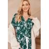 Ekouaer Women’s Pajamas Long Sleeve Sleepwear Casual Button Down Loungewear Soft Pjs Set S-XXL(Green Floral)