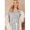 Ekouaer Women’s Pajamas Long Sleeve Sleepwear Casual Button Down Loungewear Soft Pjs Set S-XXL(Light Grey)