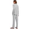 Ekouaer Women’s Pajamas Long Sleeve Sleepwear Casual Button Down Loungewear Soft Pjs Set S-XXL(Light Grey)