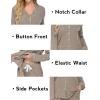Ekouaer Women’s Pajamas Long Sleeve Sleepwear Casual Button Down Loungewear Soft Pjs Set S-XXL(Light Grey Khaki)