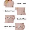 Ekouaer Women’s Pajamas Long Sleeve Sleepwear Casual Button Down Loungewear Soft Pjs Set S-XXL(Light Pink)