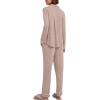 Ekouaer Women’s Pajamas Long Sleeve Sleepwear Casual Button Down Loungewear Soft Pjs Set S-XXL(Light Pink)
