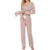 Ekouaer Women’s Pajamas Long Sleeve Sleepwear Casual Button Down Loungewear Soft Pjs Set S-XXL(Light Pink)