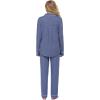 Ekouaer Women’s Pajamas Long Sleeve Sleepwear Casual Button Down Loungewear Soft Pjs Set S-XXL(Navy)