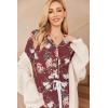 Ekouaer Women’s Pajamas Long Sleeve Sleepwear Casual Button Down Loungewear Soft Pjs Set S-XXL(Red Floral)