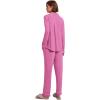 Ekouaer Women’s Pajamas Long Sleeve Sleepwear Casual Button Down Loungewear Soft Pjs Set S-XXL(Rosy)