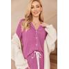 Ekouaer Women’s Pajamas Long Sleeve Sleepwear Casual Button Down Loungewear Soft Pjs Set S-XXL(Rosy)