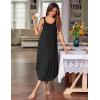 Ekouaer Women’s Sleeveless Nightgown Long Nightgowns for Women Full Slip Soft Nightshirt Wide Strap Sleepwear Lounge Dresses(Black)