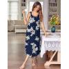 Ekouaer Women’s Sleeveless Nightgown Long Nightgowns for Women Full Slip Soft Nightshirt Wide Strap Sleepwear Lounge Dresses(Blue Floral)