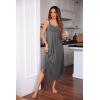 Ekouaer Women’s Sleeveless Nightgown Long Nightgowns for Women Full Slip Soft Nightshirt Wide Strap Sleepwear Lounge Dresses(Grey)