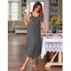 Ekouaer Women’s Sleeveless Nightgown Long Nightgowns for Women Full Slip Soft Nightshirt Wide Strap Sleepwear Lounge Dresses(Grey)