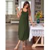 Ekouaer Women’s Sleeveless Nightgown Long Nightgowns for Women Full Slip Soft Nightshirt Wide Strap Sleepwear Lounge Dresses(Military Green)