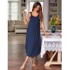 Ekouaer Women’s Sleeveless Nightgown Long Nightgowns for Women Full Slip Soft Nightshirt Wide Strap Sleepwear Lounge Dresses(Navy Blue)