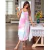 Ekouaer Women’s Sleeveless Nightgown Long Nightgowns for Women Full Slip Soft Nightshirt Wide Strap Sleepwear Lounge Dresses(Pink Tie Dye)