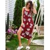Ekouaer Women’s Sleeveless Nightgown Long Nightgowns for Women Full Slip Soft Nightshirt Wide Strap Sleepwear Lounge Dresses(Red Floral)