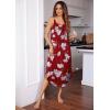 Ekouaer Women’s Sleeveless Nightgown Long Nightgowns for Women Full Slip Soft Nightshirt Wide Strap Sleepwear Lounge Dresses(Red Floral)