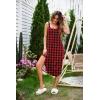 Ekouaer Women’s Sleeveless Nightgown Long Nightgowns for Women Full Slip Soft Nightshirt Wide Strap Sleepwear Lounge Dresses(Red Plaid)