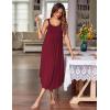 Ekouaer Women’s Sleeveless Nightgown Long Nightgowns for Women Full Slip Soft Nightshirt Wide Strap Sleepwear Lounge Dresses(Wine Red)