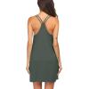 Ekouaer Women’s V Neck Sleeveless Nightgown(Dark Army Green)