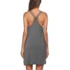 Ekouaer Women’s V Neck Sleeveless Nightgown(Dark Grey)
