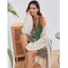 Ekouaer Women’s V Neck Sleeveless Nightgown(Green Flower)