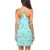 Ekouaer Women’s V Neck Sleeveless Nightgown(Light Blue Floral)