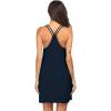 Ekouaer Women’s V Neck Sleeveless Nightgown(Navy Blue)