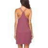 Ekouaer Women’s V Neck Sleeveless Nightgown(Peach Red)