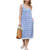 Ekouaer Nightgowns for Women Sleeveless Night Gown Victorian Sleep Shirt with Pockets Ladies Pjs Lace Trim Sleepwear S-XXL(Blue Pueple Flower)