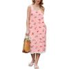 Ekouaer Nightgowns for Women Sleeveless Night Gown Victorian Sleep Shirt with Pockets Ladies Pjs Lace Trim Sleepwear S-XXL(Pink Flower)