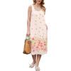 Ekouaer Nightgowns for Women Sleeveless Night Gown Victorian Sleep Shirt with Pockets Ladies Pjs Lace Trim Sleepwear S-XXL(Watercolor Flowers-pink)