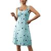 Ekouaer Sleeveless Nightgowns for Women Night Shirts Sleep Shirts Pleated Front Sleepwear Printed Night Dress Star Moon L