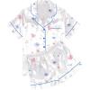 Ekouaer Womens Silk Satin Pajama Sets Soft Short Sleeve Button Down Sleepwear Top and Shorts 2 Piece Pjs Lounge Set(White Floral)