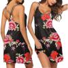 Black Red Floral