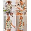 Ekouaer Maternity Shirts 3 Packs Flying Short Sleeve Nursing Tops Pregnancy Clothes(Black+brown+floral Beige(3pcs))