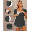 Ekouaer Maternity Shirts 3 Packs Flying Short Sleeve Nursing Tops Pregnancy Clothes(Black+dark Army Green+beige(3pcs))