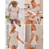 Ekouaer Maternity Shirts 3 Packs Flying Short Sleeve Nursing Tops Pregnancy Clothes(Black+dark Army Green+beige(3pcs))