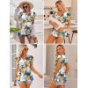 Ekouaer Maternity Shirts 3 Packs Flying Short Sleeve Nursing Tops Pregnancy Clothes(Black+grey+floral White(3pcs))