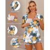 Ekouaer Maternity Shirts 3 Packs Flying Short Sleeve Nursing Tops Pregnancy Clothes(Black+grey+floral White(3pcs))