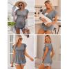 Ekouaer Maternity Shirts 3 Packs Flying Short Sleeve Nursing Tops Pregnancy Clothes(Black+grey+floral White(3pcs))