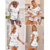 Ekouaer Maternity Shirts 3 Packs Flying Short Sleeve Nursing Tops Pregnancy Clothes(Black+khaki+floral White(3pcs))