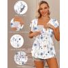 Ekouaer Maternity Shirts 3 Packs Flying Short Sleeve Nursing Tops Pregnancy Clothes(Black+khaki+floral White(3pcs))