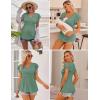 Ekouaer Maternity Shirts 3 Packs Flying Short Sleeve Nursing Tops Pregnancy Clothes(Gray Purple Red+gray-green+floral Black(3pcs))