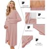 Ekouaer Maternity Nursing Gown and Robe Set Lace Nursing Nightgown for Breastfeeding Labor Delivery gowns for Hospital(Pink)