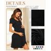 Ekouaer Nursing Nightgown 3 In 1 Maternity Nightgown Short Sleeve Nursing Gown Breasfeeding Sleepwear Delivery Dress(Black)