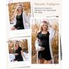 Ekouaer Nursing Nightgown 3 In 1 Maternity Nightgown Short Sleeve Nursing Gown Breasfeeding Sleepwear Delivery Dress(Black)