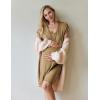 Ekouaer Nursing Nightgown 3 In 1 Maternity Nightgown Short Sleeve Nursing Gown Breasfeeding Sleepwear Delivery Dress(Khaki)