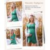 Ekouaer Nursing Nightgown 3 In 1 Maternity Nightgown Short Sleeve Nursing Gown Breasfeeding Sleepwear Delivery Dress(Mint Green)