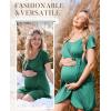 Ekouaer Nursing Nightgown 3 In 1 Maternity Nightgown Short Sleeve Nursing Gown Breasfeeding Sleepwear Delivery Dress(Mint Green)