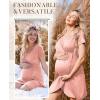 Ekouaer Nursing Nightgown 3 In 1 Maternity Nightgown Short Sleeve Nursing Gown Breasfeeding Sleepwear Delivery Dress(Pink)